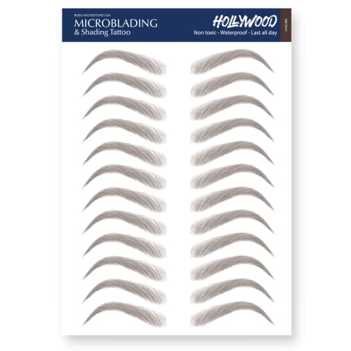 Bliss And Beyond Usa | Waterproof Eyebrow Tattoo Stickers. A Real Hair Stroke Look. Hair Replacement Without Surgery. Solution For Hair Loss. Bushy Tinted Eyebrow Tattoos. (Dramatic Hollywood, Brown) #TOP14