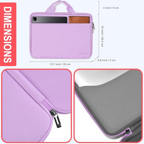 Image of Hseok Laptop Case 13.3-14 Inch Sleeve,TSA Shockproof Computer Handbag,Compatible with MacBook Neo /Pro 14 M5 /M4 /M3 /M2 /M1,All Models 13.3 inch MacBook Air /Pro,XPS 13 /14,Most 13-14 Notebooks,Purple