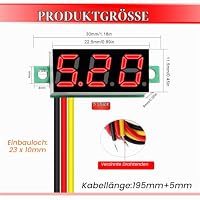 YIXISI 5 Stück 0.28 Zoll Mini Digital Voltmeter, Messbereich DC 0-100V Drei-Draht Spannungsprüfer, Verpolungsschutz und Genaue Druckmessung (Rot) – Ansicht 2