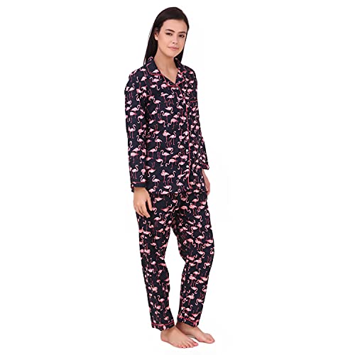 Image of Soulful Threads Women Black Printed Sleep Set