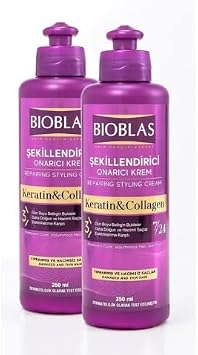 Bioblas 7 24  ekillendirici Sa  Bak m Kremi Belirgin Bukleler Dalgal  Ve K v rc k Sa lar 250ML 2li