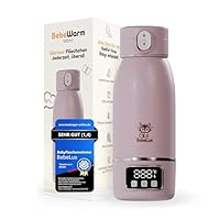 BEBELUX® Babyflaschenwärmer – Elektrischer Babymilchwärmer für unterwegs | 36W USB-C Schnellladen | BPA-frei | Perfekte Temperaturregelung | Keimfrei & Auslaufsicher |Langanhaltender Akku (Pink)