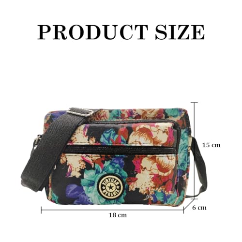 Image of MOMISY Women Mobile Messenger cellphone Bag Ladies Nylon Shoulder Cross Body Long Strap for College, Outing, Travelling, Work