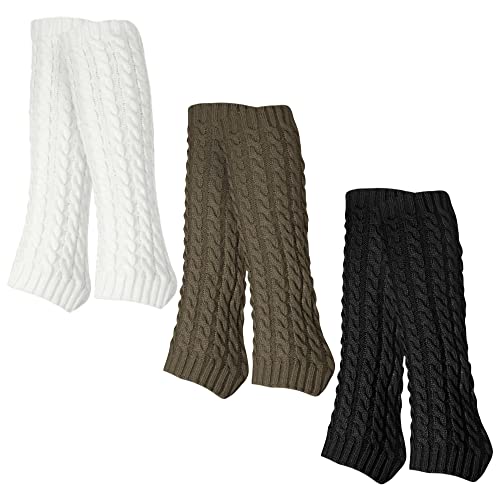 SHEPIN 3 Paar Stulpen Damen Leg Warmers Beinwärmer Frauen Mädchen Winter Beinstulpen Damen Stricken Legwarmers für Winterwärmer