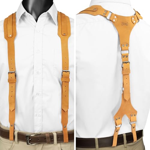 Image of Hide & Groom, Riveted Suspenders with Adjustable Size Straps, Full Grain Leather, Handmade