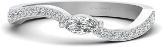 0.25TCW Simulated Diamond Engagement Ring Wavy Eternity Ring For Her Solid 925 Sterling Silver