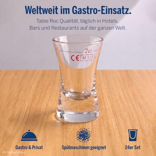 Van Well Wachtmeister Schnapsgläser 28 ml, 24er Set, geeichte Shotgläser – Ansicht 5