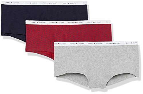 Tommy Hilfiger Women's Bikini-Cut And Boy Shorts Cotton Panty, Multi-Pack, Vert Th Rio Red, Medium #TOP24
