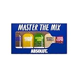 Absolut Mix Miniature Pack with Original, Citron, Lime, Vanilia and Raspberri Flavoured Swedish Vodka, 5 x 5cl