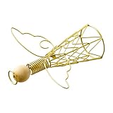 TOGEVAL Goldene Engel Statue aus Eisen Mittelgroße Schutzengel Figur als Dekoratives Wohnaccessoire mit Liebevollem Cherub-Design Langlebig Pflegeleicht für Regal Schreibtisch und Geschenk