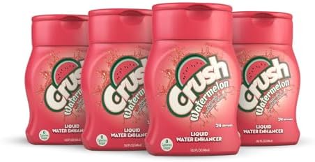 CRUSH Crush, Watermelon, Liquid Water Enhancer โ New, Better Taste (4 Bottles, Makes 96 Flavored Water Drinks) 1.62 Fl Oz (Pack of 1)