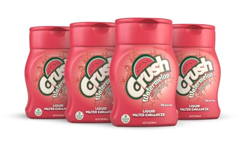 CRUSH Crush, Watermelon, Liquid Water Enhancer – New, Better Taste (4 Bottles, Makes 96 Flavored Water Drinks) 1.62 Fl Oz (Pack of 1)