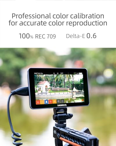 Shimbol M5 5.5\" On-Camera Field Monitor with 1200nits Rec 709 IPS Touchscreen,Video Monitors 4K HDR HDMI Aluminum Shell with 3D LUT,False Color,Waveform,Focus Peaking