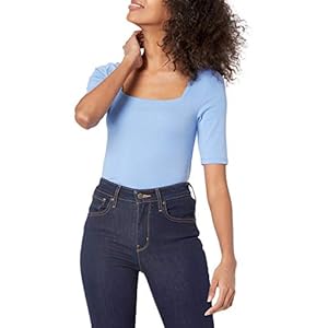 Amazon Essentials Women’s Slim-Fit Half Sleeve Square Neck T-Shirt