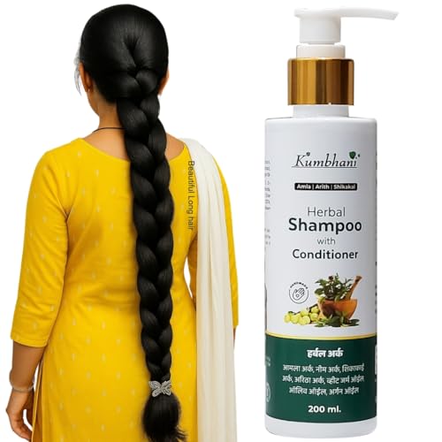 Image of Herbal Shampoo with Conditioner 200ml | Amla, Aritha, Shikakai | Hand Made for Strong Hair Growth & Anti-Hair Fall | Natural Hair Cleanser for Men & Women