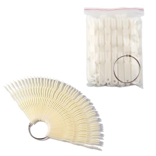 AKOAK 150 peças de 3 seções para amostras de unhas em bastão e anel para prática de unhas para salão