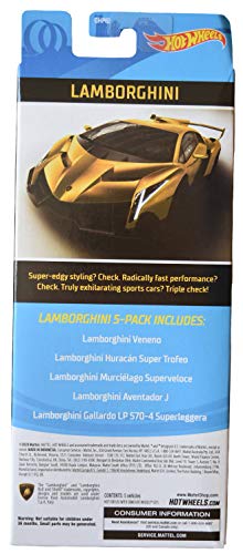Mattel Hot Wheels Lamborghini 5 Pack miniatura 2