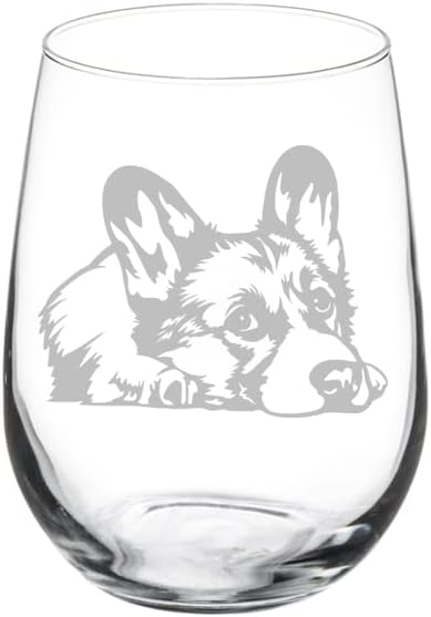 MIP Wine Glass Goblet Corgi Puppy (17 oz Stemless)
