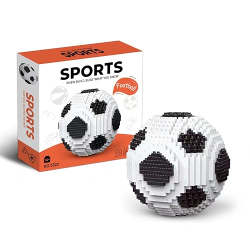 Vziimo Soccer Building Set for Adults, Soccer Gifts for Kids, Balck & White Ball Décor Model Kit, STEM Toys for Sports Game Fans Age 14+ (850 Pieces)