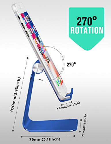 Skejer Adjustable Cell Phone Stand, Phone Holder,Tablet Stand Dock,Aluminum Desktop Compatible With Iphone 12 Ipad,Samsung Galaxy,Google All Smart Phone/Tablets Under 10 In-Royal Blue #TOP2