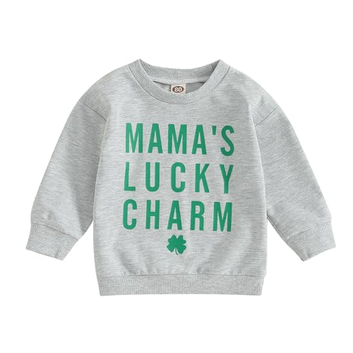 FIOMVA Toddler Baby Girl Boy St.patrick ’s Day Outfits 0 3 6 9 12 18 24Months 2t 3t 4t Shamrocks Sweatshirt Clover Pullover Sweater Top Shirt Irish Day March 17th Clothes Clothing Gift Decor