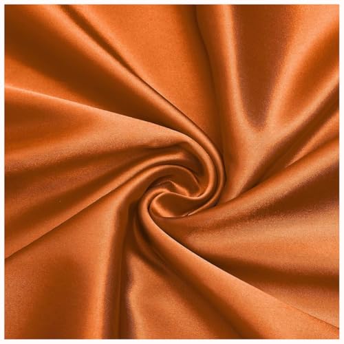 Tissus couture au mètre fini satiné haut de gamme drapé fluide orange uni pour styliste