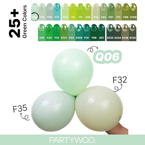 PartyWoo Mint Green Balloons 100 pcs Different Sizes Pack of 36 18 12 10 5 Inch Pastel Light Green Peppermint Balloon Arch Kit Garland for Graduation Baby Shower Birthday Party Decorations Green-Q06 by PartyWoo - Image 4