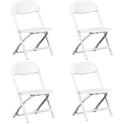 TentandTable Kids Size Poly Plastic Chairs with Metal Frame Cover