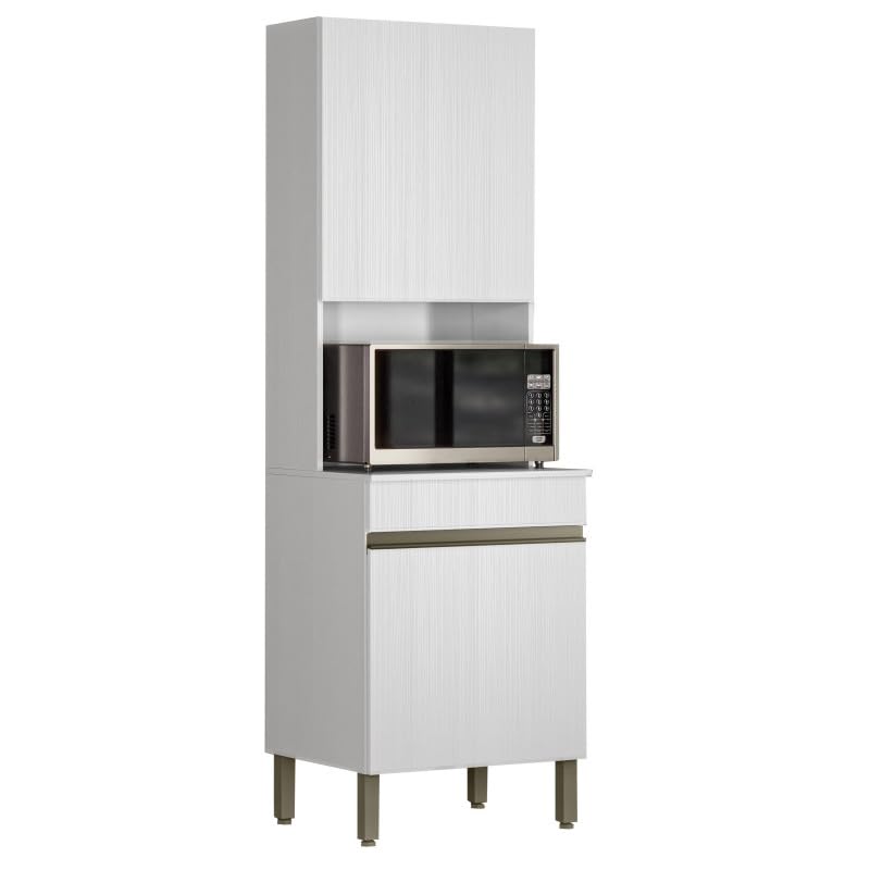 ACTUAL DIFFUSION Colonne de Cuisine Micro-Onde Blanc 2 Portes 5 Niches L 60 H 193 P 53.5 cm