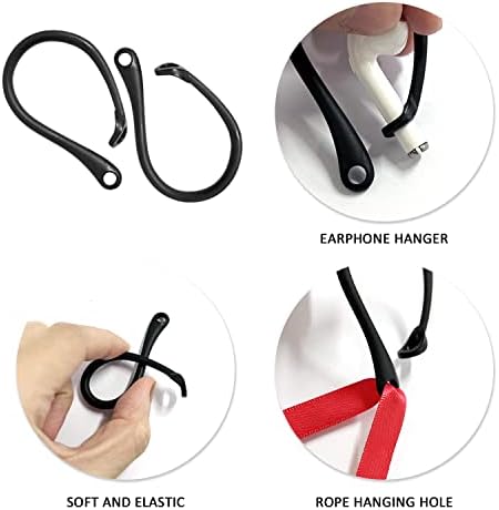 6 Pairs of Anti-lost Ear Hooks, TPU Material Earphone Hooks, Compatible with Most Bluetooth Headphones, for Sports Running Exercise, with 2 Pairs of Silicone Anti-lost Wire Cable.