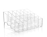 Hosaire Transparent Plastic Makeup Cosmetic Organizer , Lipstick Display Stand With 24 Grid