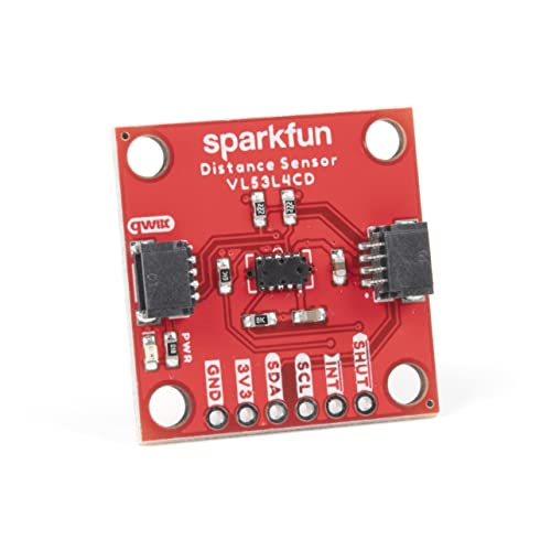 SparkFun Distance Sensor - 1.3 Meter, VL53L4CD (Qwiic) - 1mm to 1300mm Measurement Distance - 1 Millimeter Precision Resolution with Around +/-7mm Accuracy - 2.6V to 3.5V Power Requirement