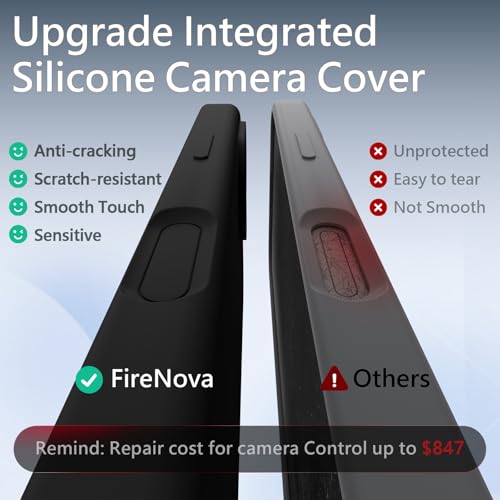Image of FireNova Magnetic for iPhone 17 Case, Compatible with MagSafe, [Integrated Silicone Camera Control Button] [Camera Protection] Anti-Scratch Microfiber Lining Phone Case, 6.3 inch, Black