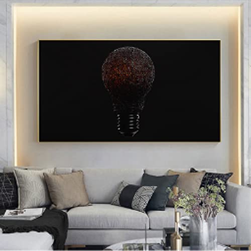 Peinture sur toile art moderne abstrait ampoule pour salon