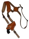 Barsony Saddle Tan Leather Cross Harness Shoulder Holster fo...