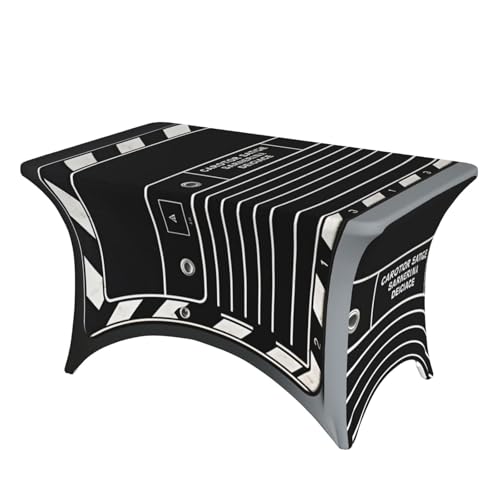 HJBNW 4FT Table Cloth Stretch Spandex Table Cover Wrinkle Resistant Tablecloth Classic Movie Clapboard Black Picnic Tablecloths Washable Patio Table Cover Protector for Wedding Banquet Parties