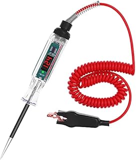 CG Upgraded Digital LCD Automotive Circuit Tester with Pure Copper Clip, 3-32V Test Light with 96 Inch Extended Spring Wire, Car Electrical System Tester with Sharp Stainless Probe