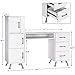 BarberPub Manicure Table, Nail Makeup Desk with Drawers, Storage Beauty Salon Workstation 2611 (White)