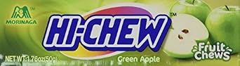 Hi Chew Fruit Chews Individually-Wrapped Candies 1.76 Oz Bar - Green Apple 1.76 ounce by Morinaga
