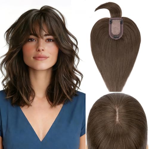 Rich Choices 100% Real Human Hair Topper with Bangs -