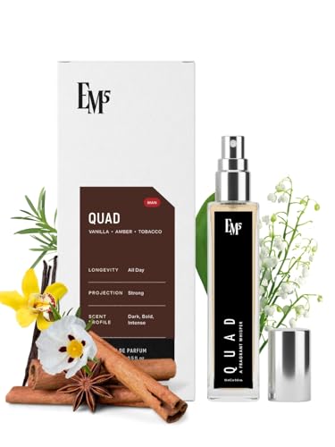 Image of EM5 Quad Perfume for Men | Tobacco Vanilla Woody Cinnamon Fragrance | Strong and Long Lasting Spray | Luxury Gift for Him | 15ml