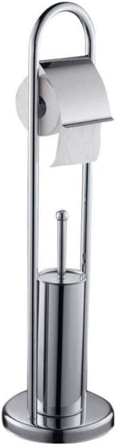 RUVOO Toilet Brush Holder Toilet Bowl Brush Toilet Brush Toilet Brushes and Holders Chromed Steel Toilet Brush and Paper Roll Holder Set Stainless Steel Bathroom Stand Toilet Brush and Holder
