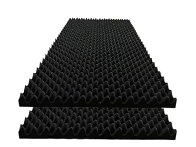 Jdejiela 2 Pack Egg Crate Foam Sound Proof Foam Panels for Walls,48''X24''X2'' inch Acoustic Panels, high-Density Fireproof soundproof Wall Panels, Professional Acoustic Treatment (BlacK)
