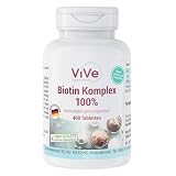 Biotin Komplex 100% - 400 Tabletten - 100% Tagesbedarf Zink, Selen, Biotin - Hochdosiert - Bioverfügbar - Qualität aus Deutschland - ViVe Supplements