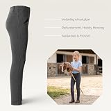 PFIFF 103133 Legginsy jeździeckie "Emilia" dla dzieci z pełnym lejem 3/4 z silikonu, legginsy do jazdy konnej dla dzieci ze szlufkami na pasek