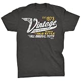 50th Birthday Gift Shirt for Men - Vintage 1973 Aged to Perfection - Racing-Dk. Heather-3X
