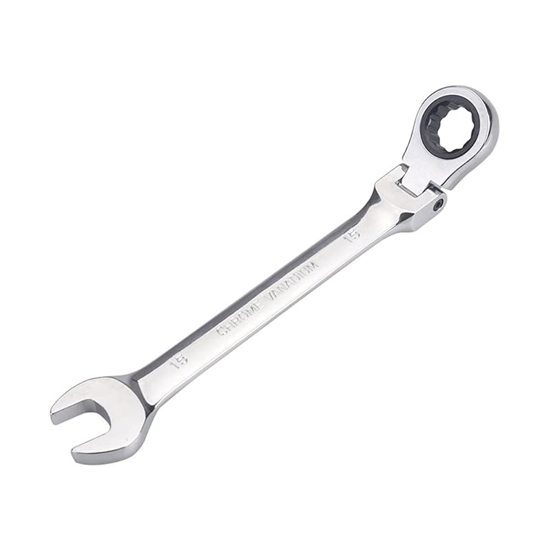 Chave Combinada 15 mm FLZOSPER com Cabeça Flexível, Catraca de 72 Dentes e Encaixe de 12 Pontos – 1 Peça