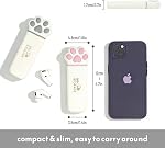 Cute Cat Paw Travel Pill Box, Slim Pill Holder for Purse, Kawaii Small Daily Vitamin Case, Adorable Trinket Jewelry Organizer, Flat Pill Case 3 Compartments (Pink)