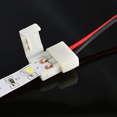 ABI 8mm 6-Inch 2-Wire Solderless Flexible Coupler for 3528 LED Strip Light PCB (10-Pack)