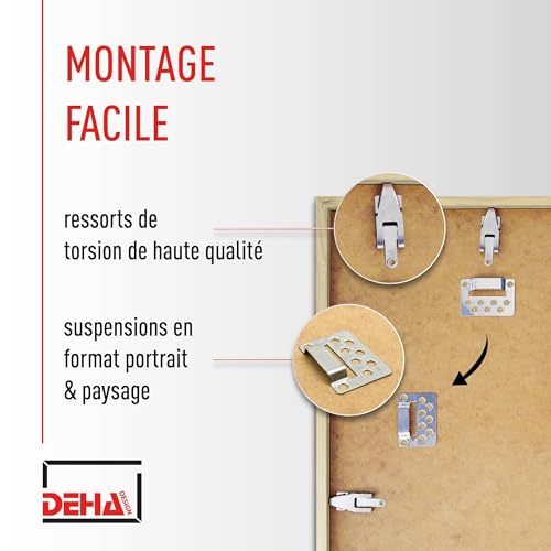 DEHA Design cadre photo, 30 x 40 cm, bois, Chêne, cadre photopour accrocherau format paysage et portrait, verre synthétique, Fontana – vue 5